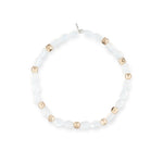 United In Sparkle Jumbo White Oval Crystal Anklet with Yellow Gold Vermeil Studs