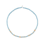 Glory Days Blue Aquamarine Choker with Yellow Gold Vermeil Disks