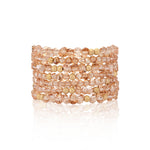 Amber Edition Peach Crystal Seven Wrap with Gold Dust Beads