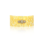 Honey Yellow Crystal Seven Wrap with Yellow Gold Vermeil / Cubic Zirconia Trio Bead