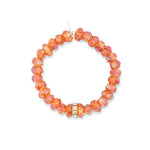 Deluxe Peachy Jumbo Crystal Bracelet with Yellow Gold Vermeil / Cubic Zirconia Disk