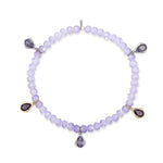 More Cake Jumbo Lavender Crystal Anklet with Cubic Zirconia Teardrops