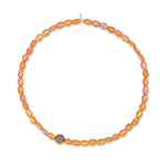 Deluxe Big Wish Jumbo Orange Crystal Choker with Yellow Gold Vermeil / Ruby Bead