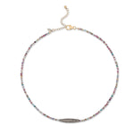 Confetti Calling Multigemstone Adjustable Necklace with Black Rhodium and Diamond Bar, 16.00