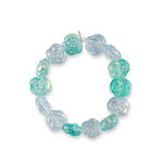 Cake Please Jumbo Light Blue/Green Patterned Rose Crystal Bracelet