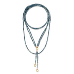 Candles Up Aquamarine Gemstone Angel Necklace with Yellow Gold Vermeil Enhancer Clasps