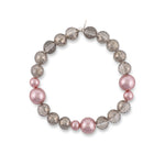 Yes Please Jumbo Pink Pearl and Gray Crystal Bracelet