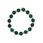 Mercer Jumbo Malachite Gemstone Bracelet with Yellow Gold Vermeil / Cubic Zirconia Accents