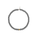 Broadway Gray Pearl Bracelet with Gold Vermeil / Cubic Zirconia Bead