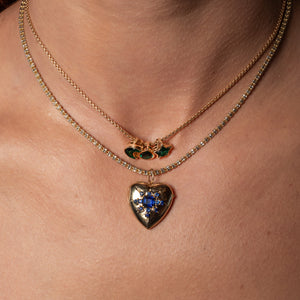 Love Locked 14K Yellow Gold and Gemstone Heart Locket