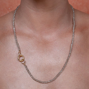 Solar Drip Zircon Fixed 22.00" Necklace with Yellow Gold Vermeil Circle Enhancer Clasp