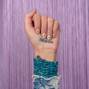 Confident Agate Bracelet with White Gold & Diamond Disk