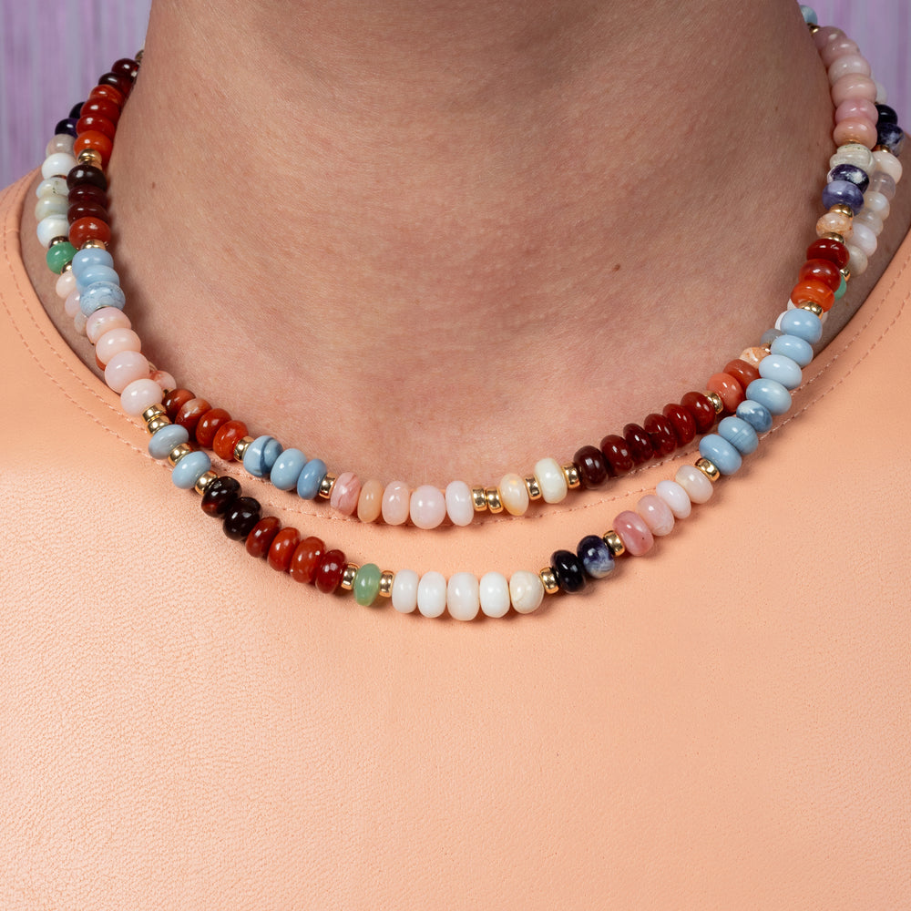 Falling For You Opal Double Wrap 33.00" Necklace