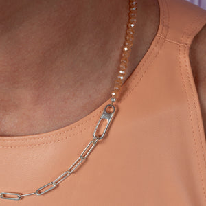 Radiant 2x1 Crystal and Paperclip Chain Necklace