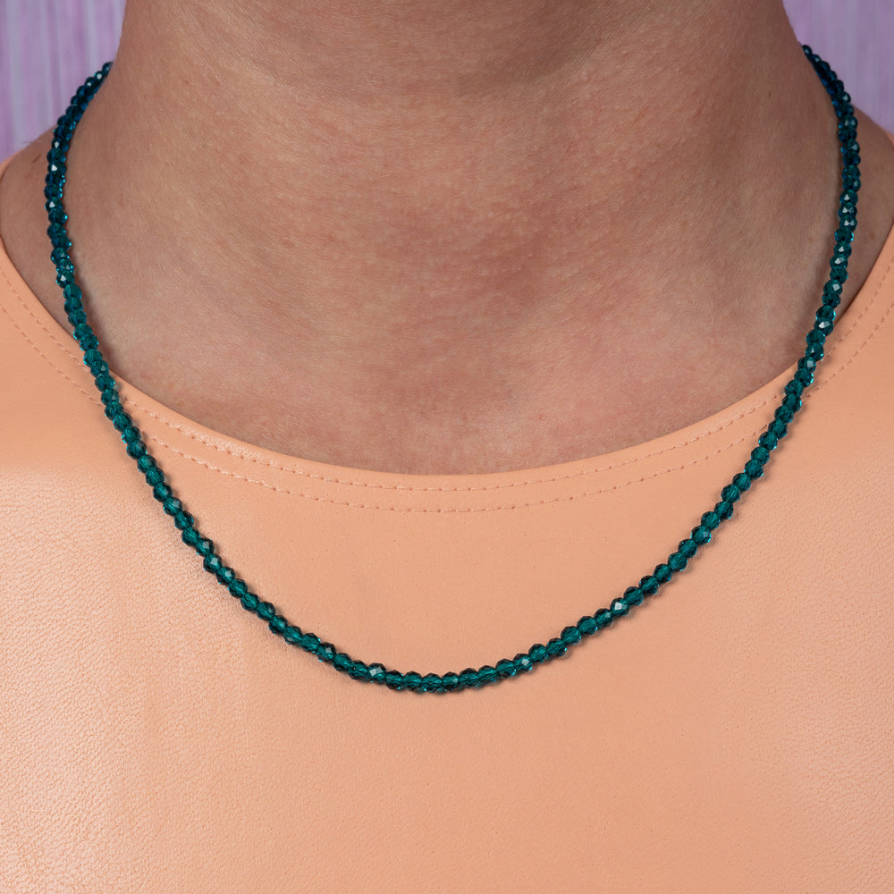 Blue Me Away Itsy Cubic Zirconia Adjustable Necklace