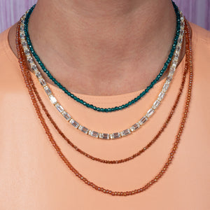 Blue Me Away Itsy Cubic Zirconia Adjustable Necklace