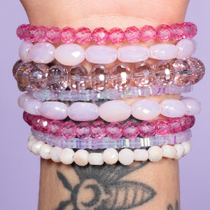 Fruit Punch Glow Jumbo Pink Quartz Gemstone Bracelet