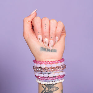 Fruit Punch Glow Jumbo Pink Quartz Gemstone Bracelet