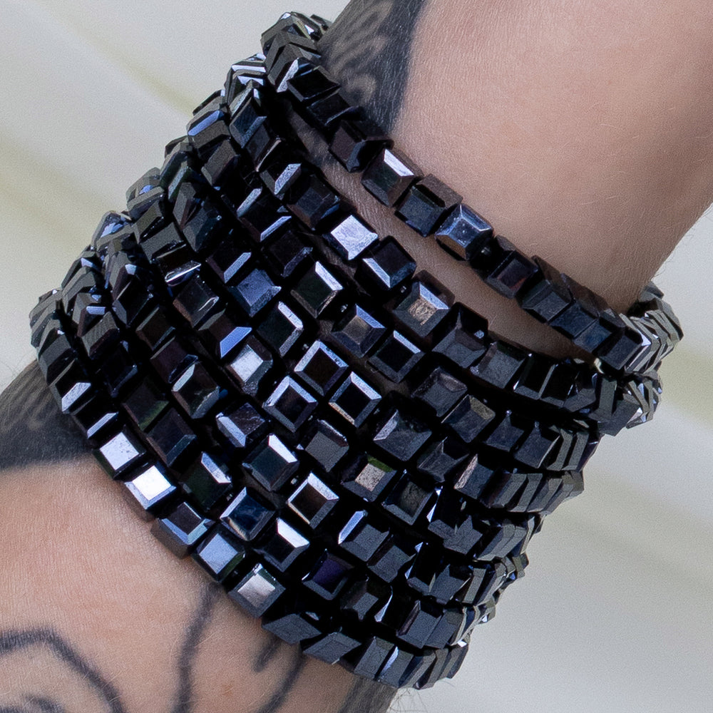 Sultry Sorcery Black Cube Crystal Bracelet