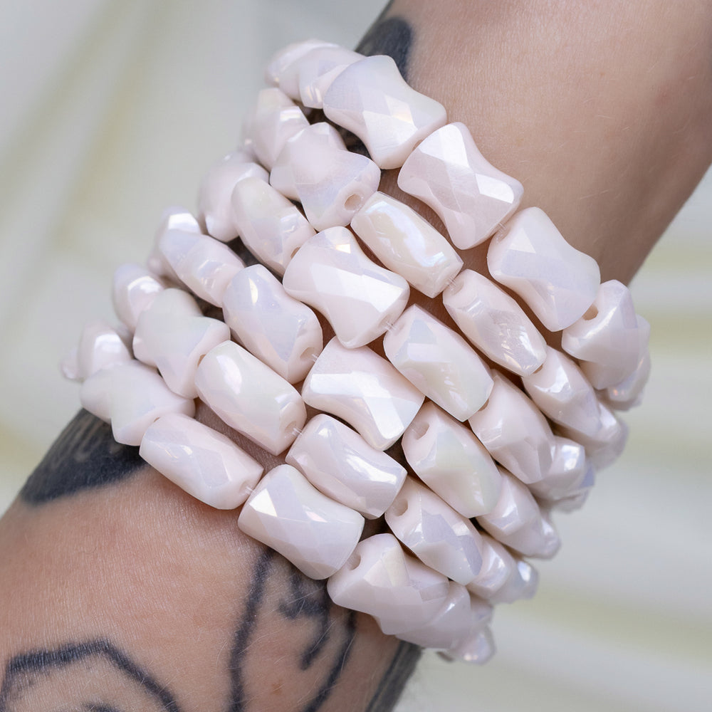 Bone Chilling Jumbo Cream Hourglass Crystal Bracelet