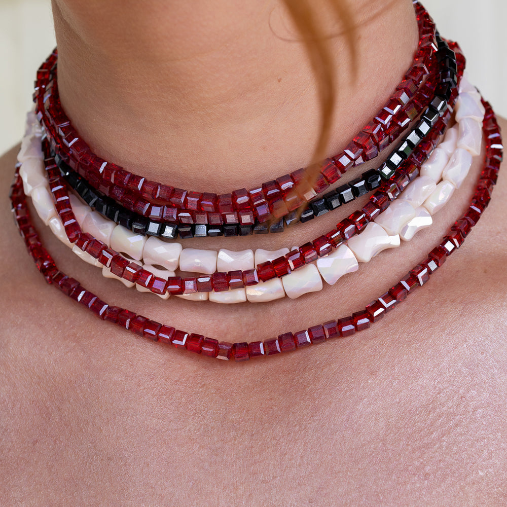 Scream Queen Red Cube Crystal Choker