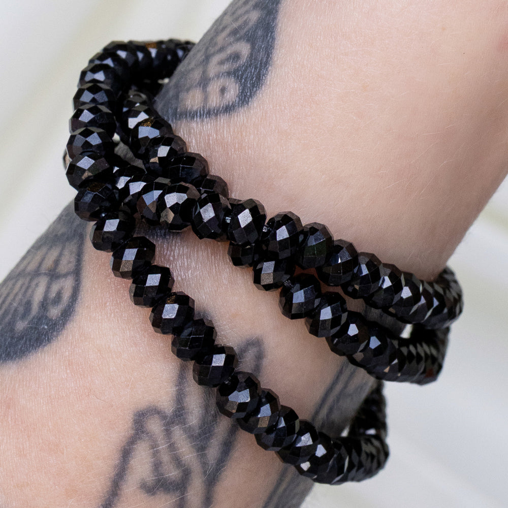 Bewitching Beauty Black Spinel 20" Triple Wrap