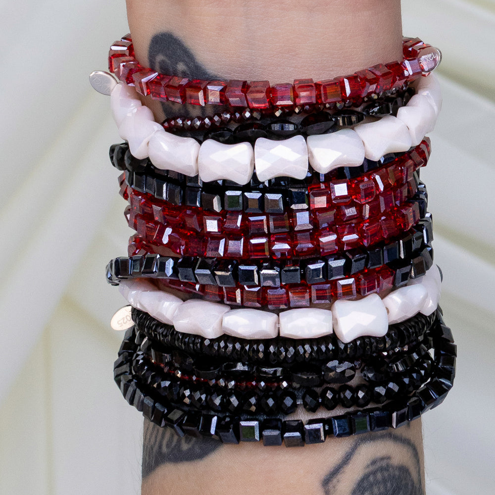 Bone Chilling Jumbo Cream Hourglass Crystal Bracelet