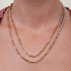 Manifesting The Mailman 2x1 Crystal and Paperclip Chain Necklace