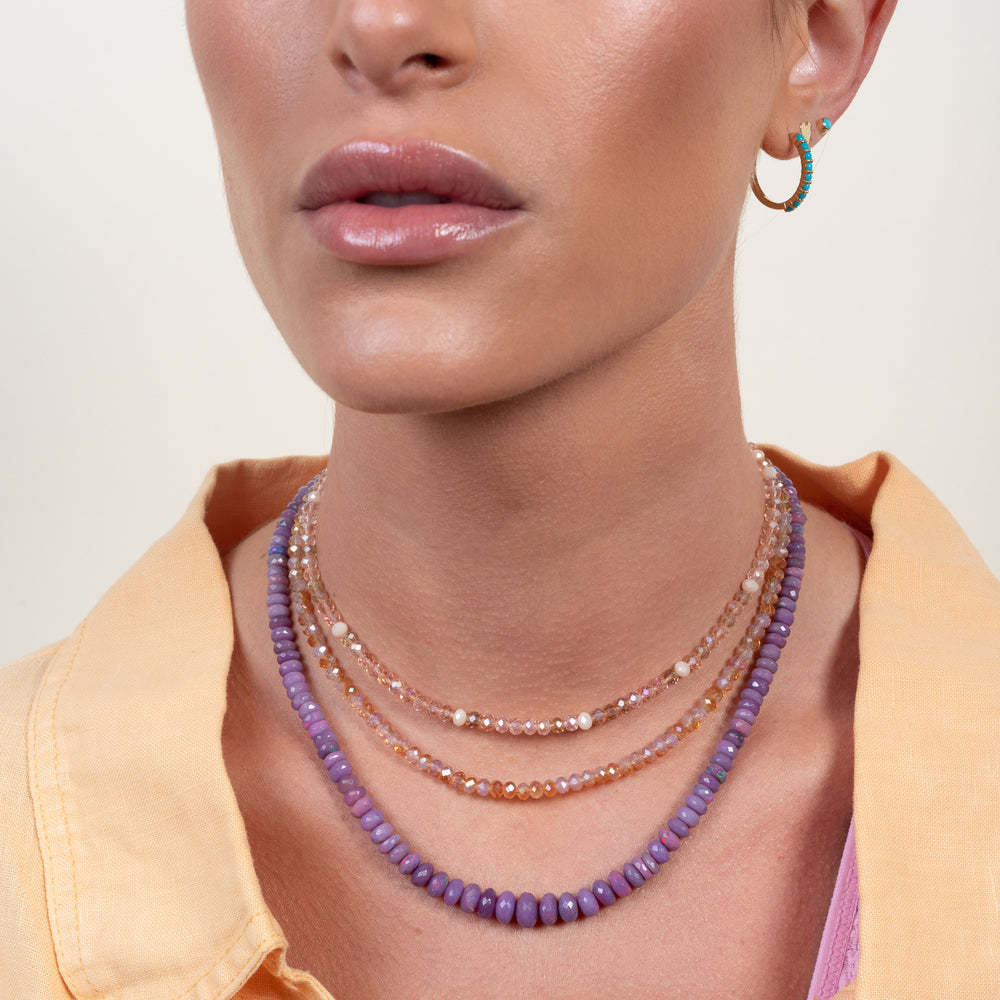Balance Check Gemstone Adjustable Necklace