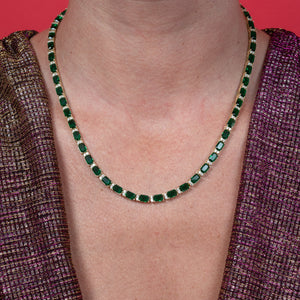Deluxe Green Cubic Zirconia Tennis Necklace