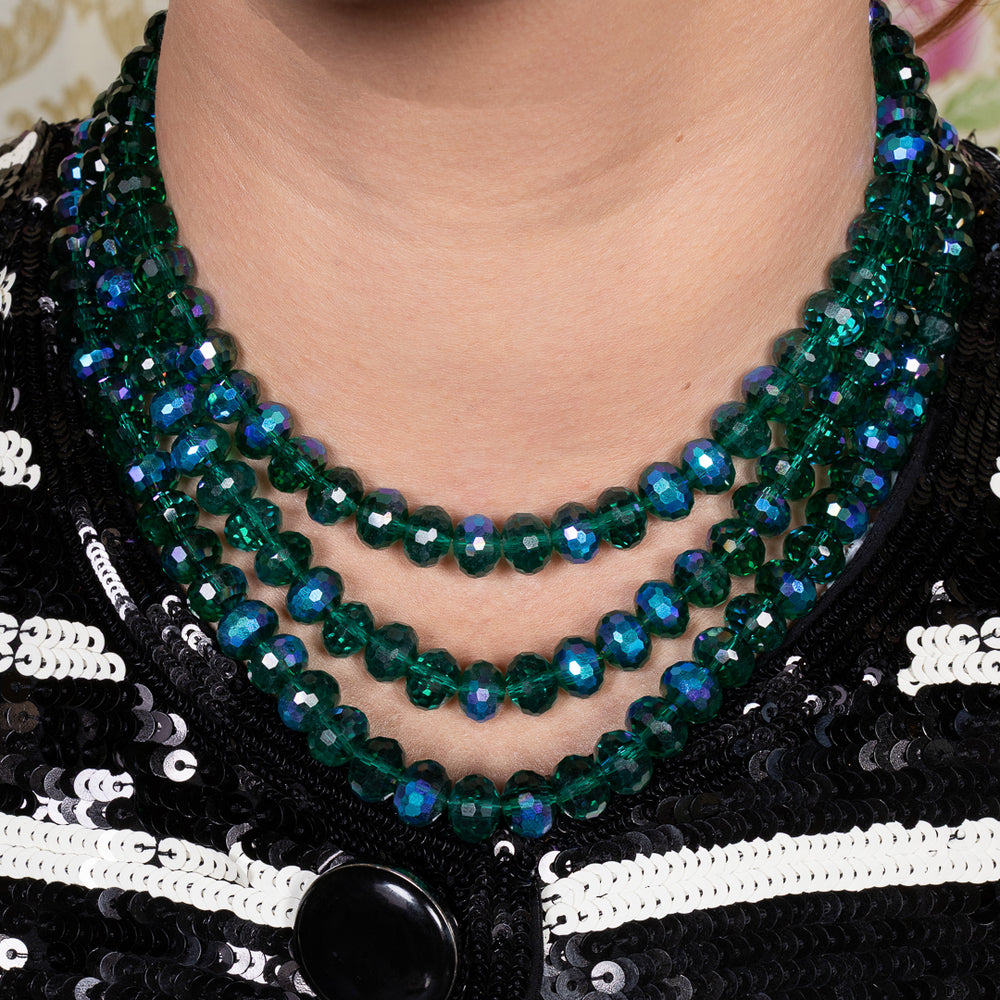 Balsam Babe Jumbo Green Oval Crystal Choker