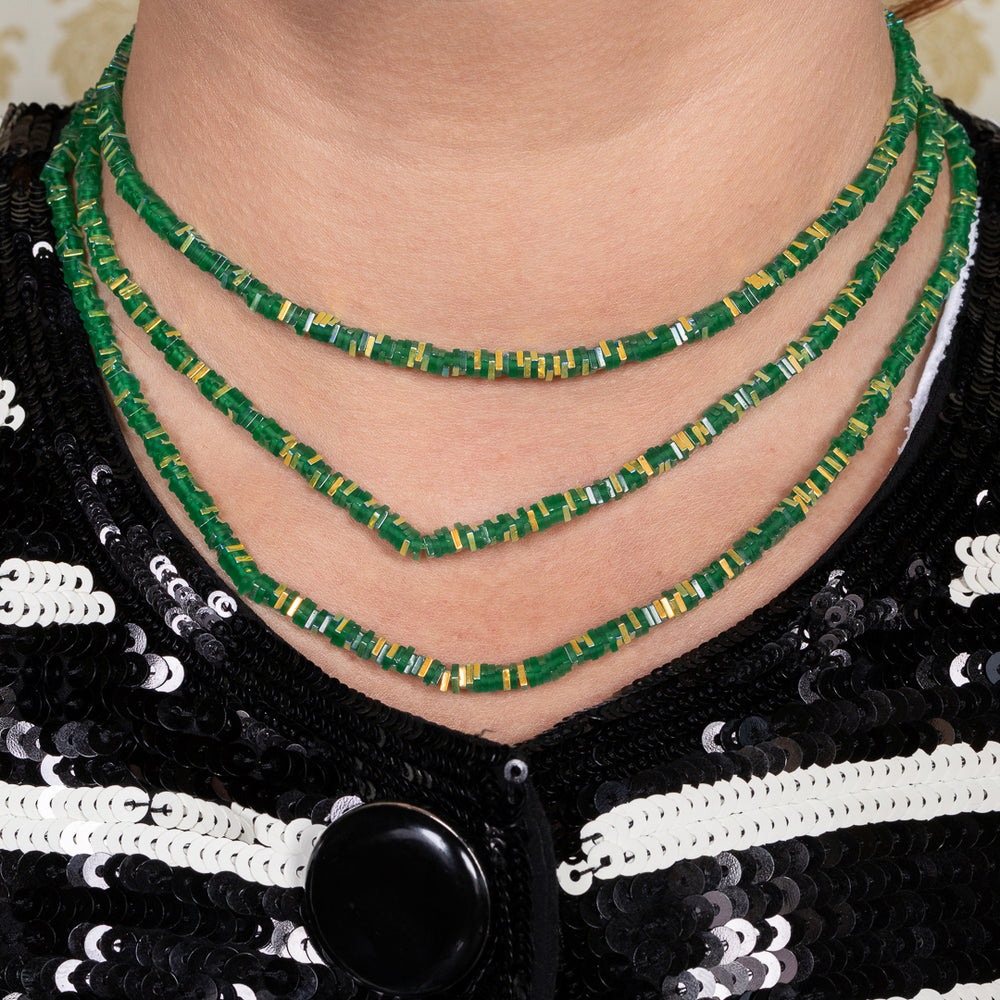 Tree Farm Green Square Crystal Choker