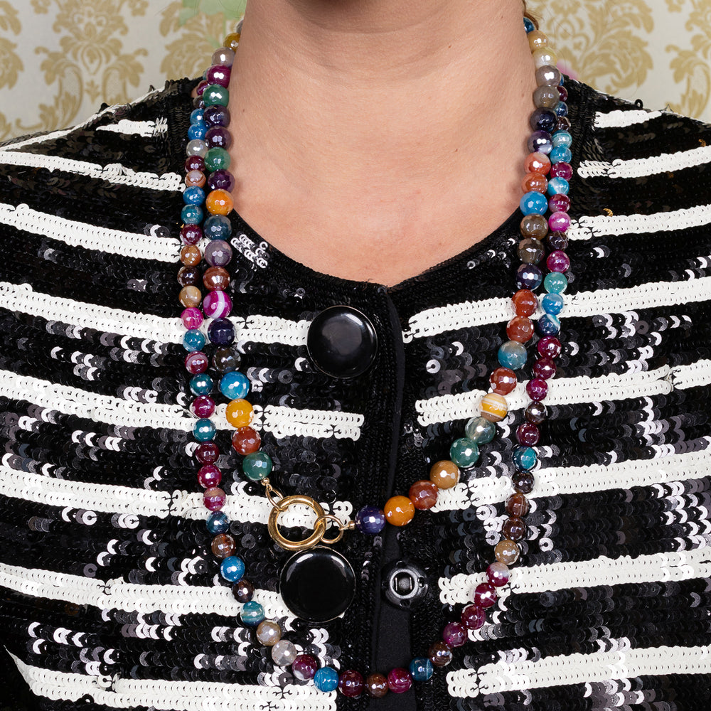 Light Parade Jumbo Multicolor Agate Fixed 26.00" Necklaces with Large Enhancer Clasp