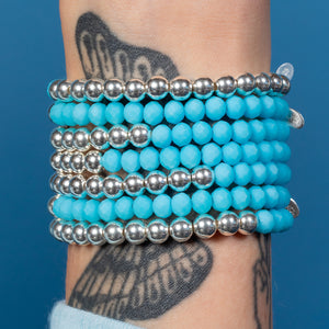 Frosty Flip Jumbo Crystal & Sterling Silver Bead Bracelet