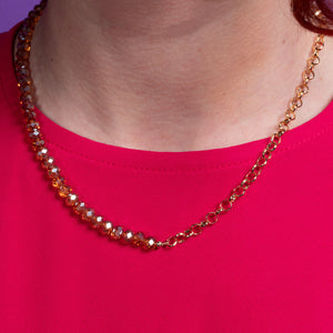 
            
                Load image into Gallery viewer, Refined 2x1 Jumbo Crystal and Round Link Chain Necklace
            
        