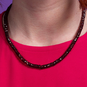 OMG Garnet Gemstone Adjustable Necklace