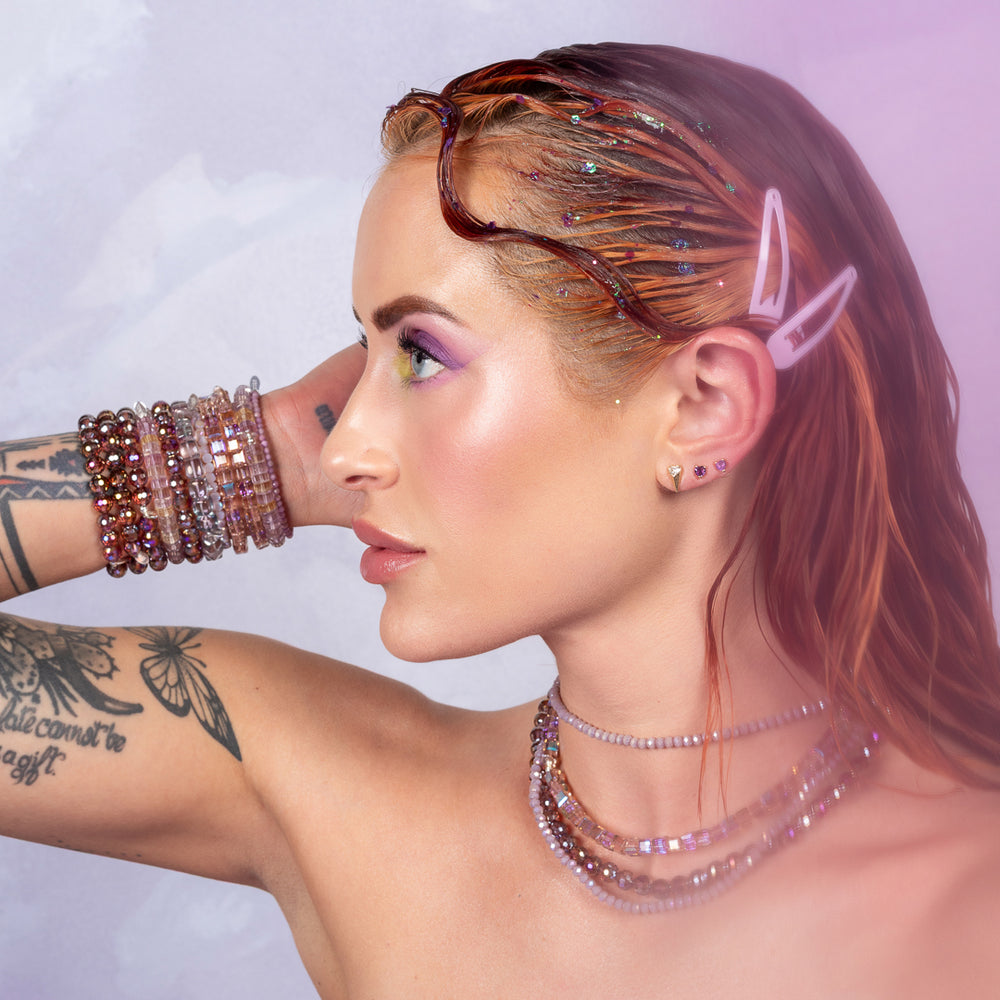 Ultra Violet Jumbo Purple Square Crystal Bracelet