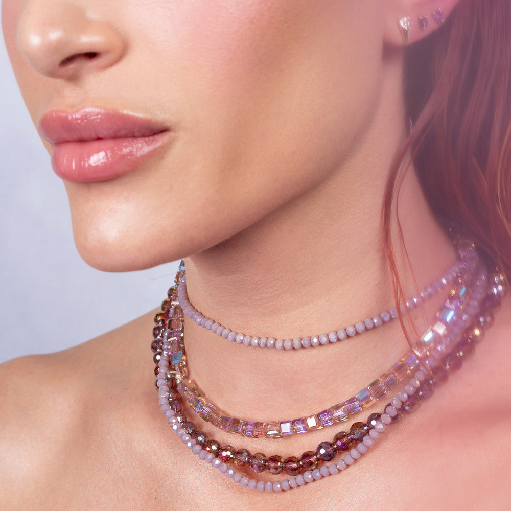 Wisteria Warp Purple Crystal Choker
