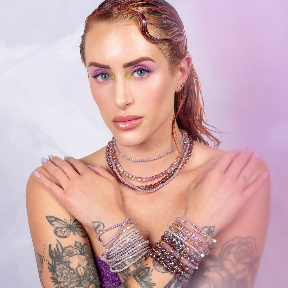 Ultra Violet Jumbo Purple Square Crystal Bracelet