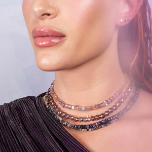 Lilac Mirage Jumbo Purple Charolite 17.00" Fixed Necklace with 14K White Gold Clasp