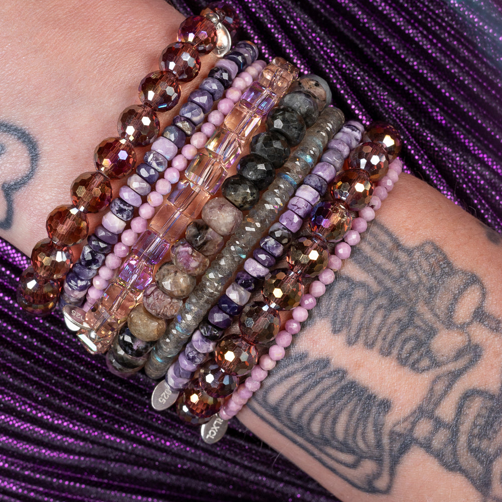 Lilac Mirage Jumbo Ombré Purple Charolite Bracelet