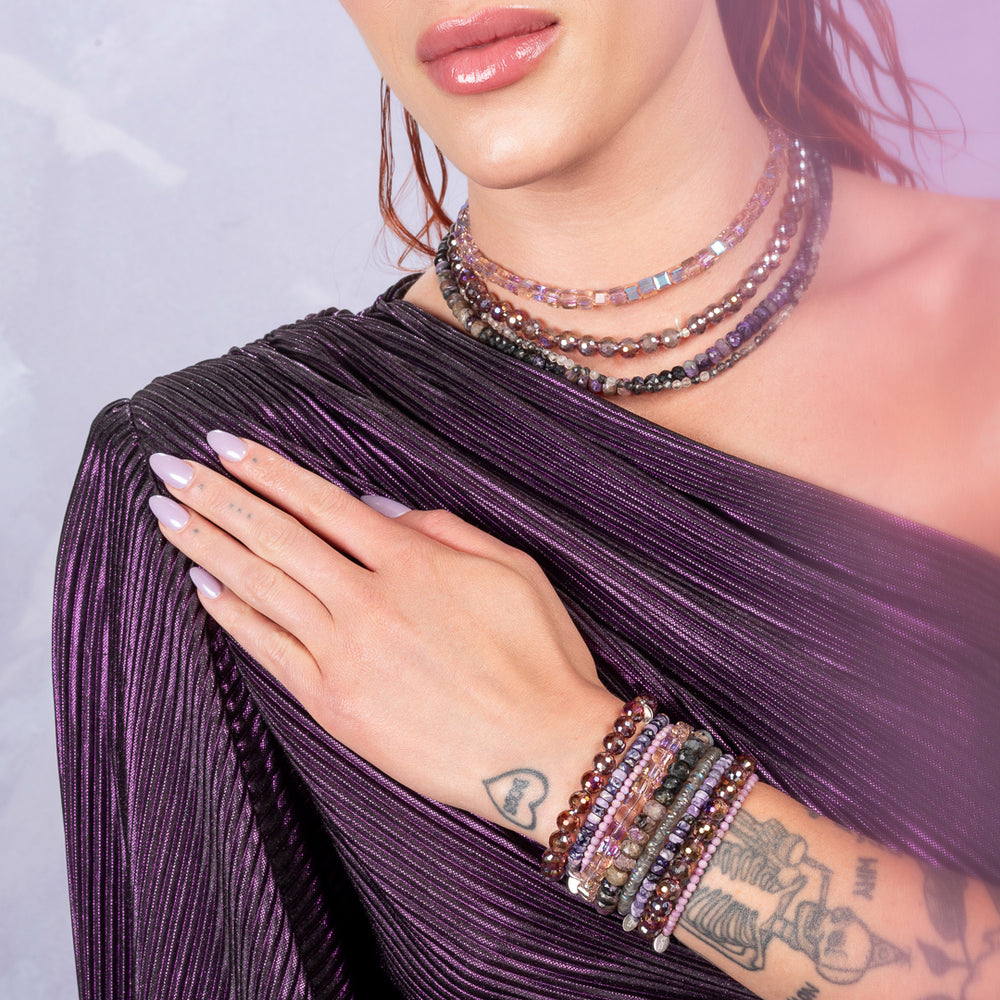 Lilac Mirage Jumbo Ombré Purple Charolite Bracelet