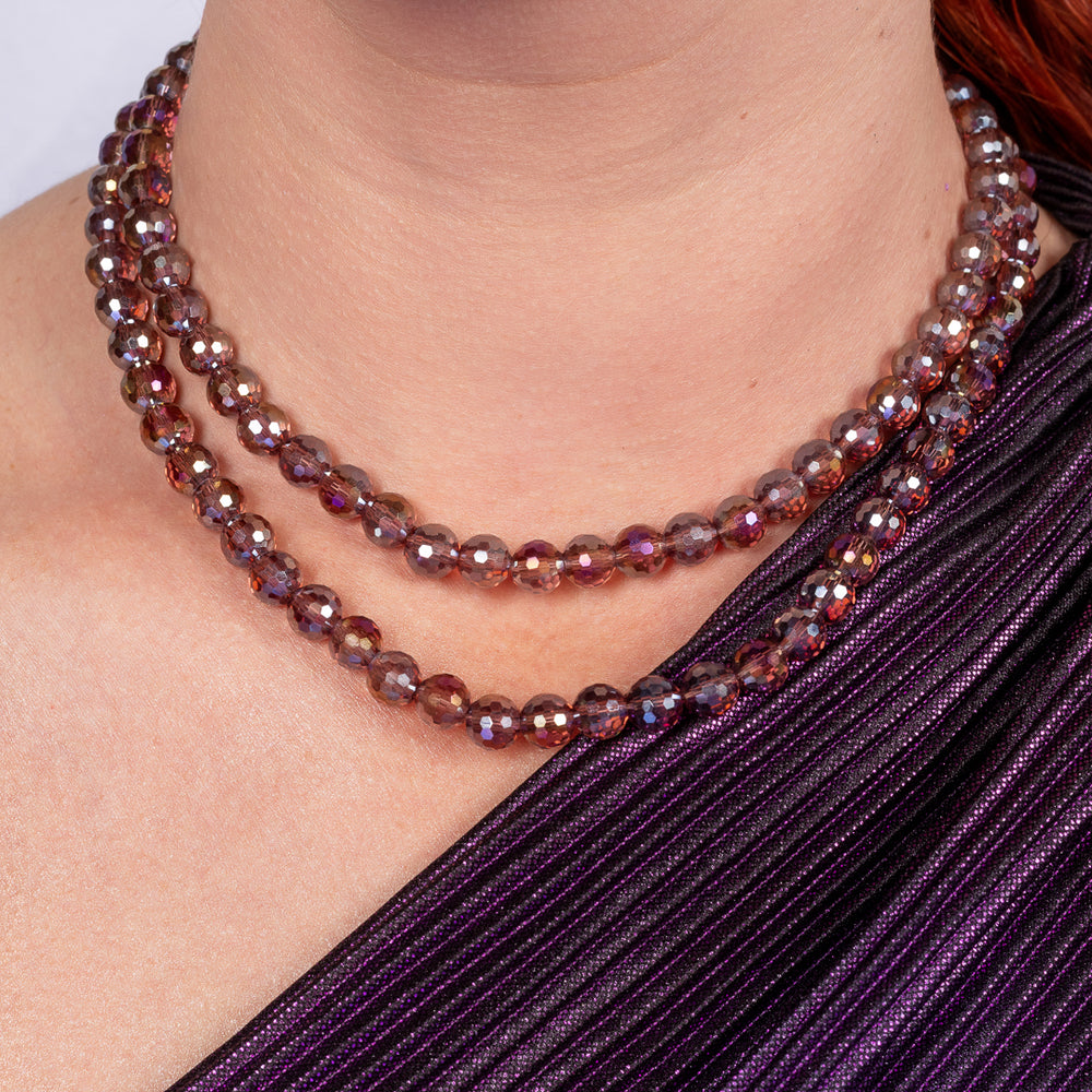 Nightshade Jumbo Metallic Purple Crystal Choker