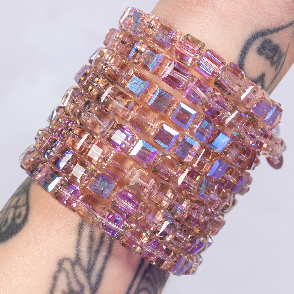 Ultra Violet Jumbo Purple Square Crystal Bracelet