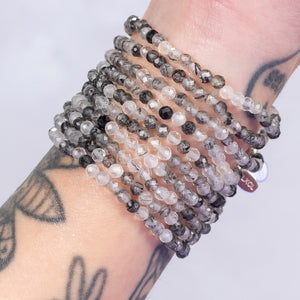 Ethereal Gleam Black Rutilated Quartz Bracelet