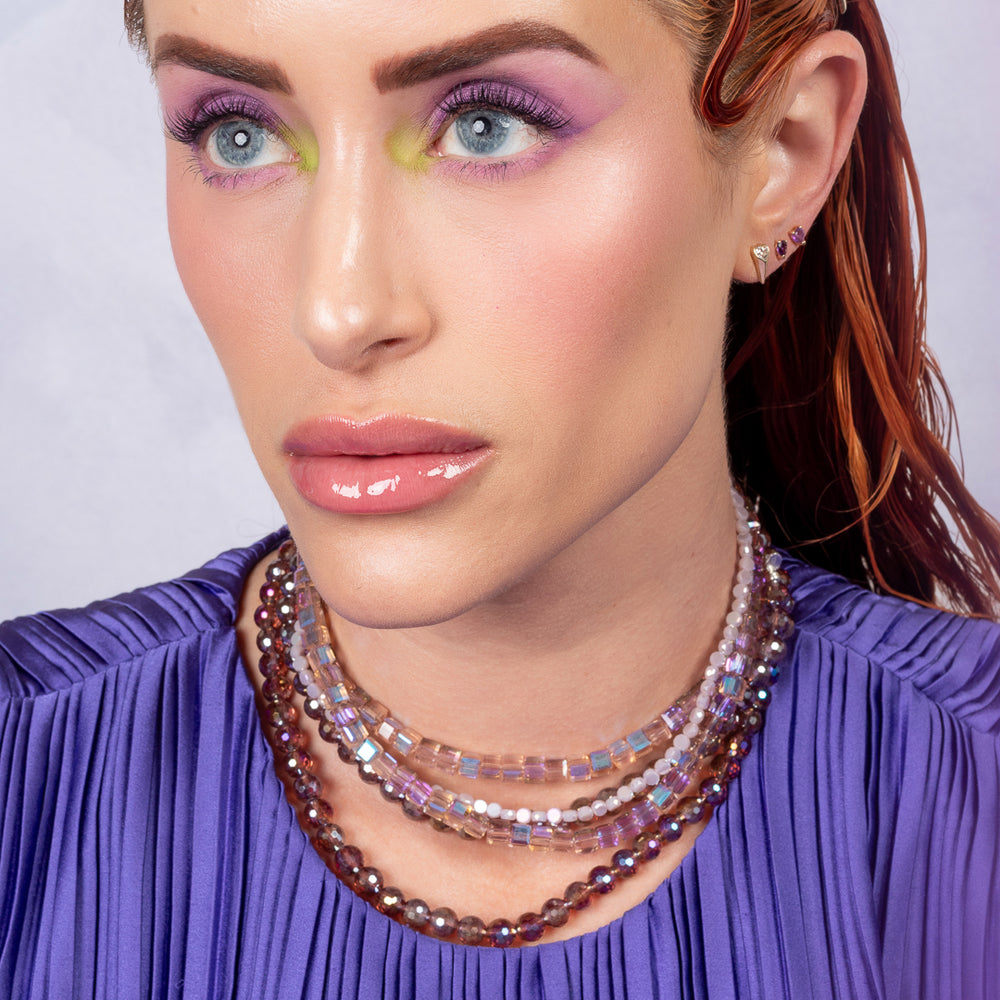 Nightshade Jumbo Metallic Purple Crystal Choker