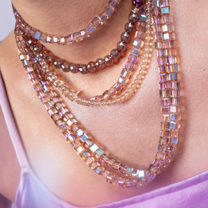 Ultra Violet Jumbo Purple Square Crystal Choker
