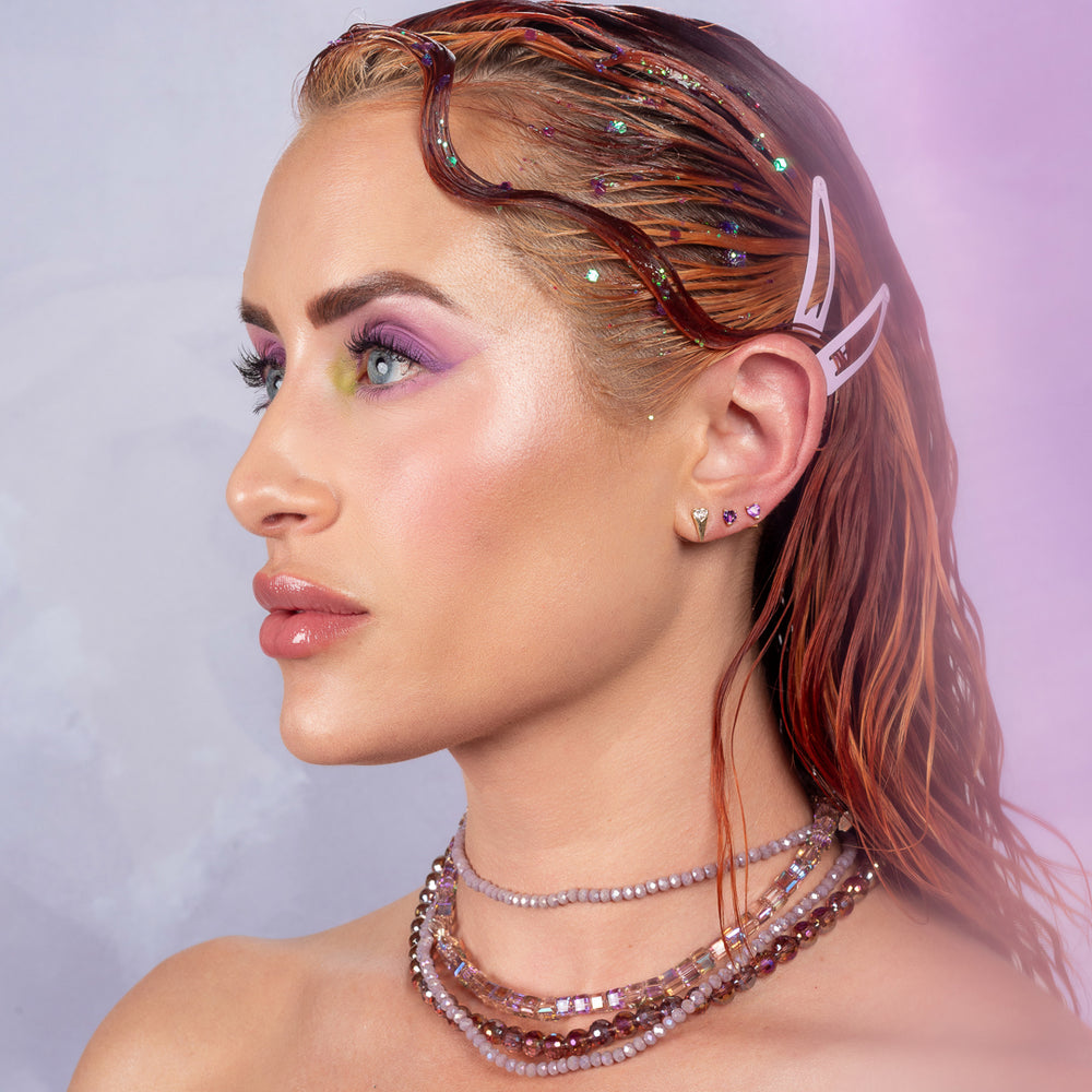 Nightshade Jumbo Metallic Purple Crystal Choker