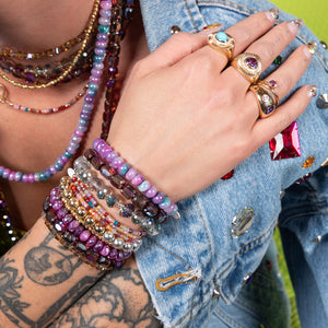 Fuchsia Frenzy Jumbo Purple Moonstone Bracelet