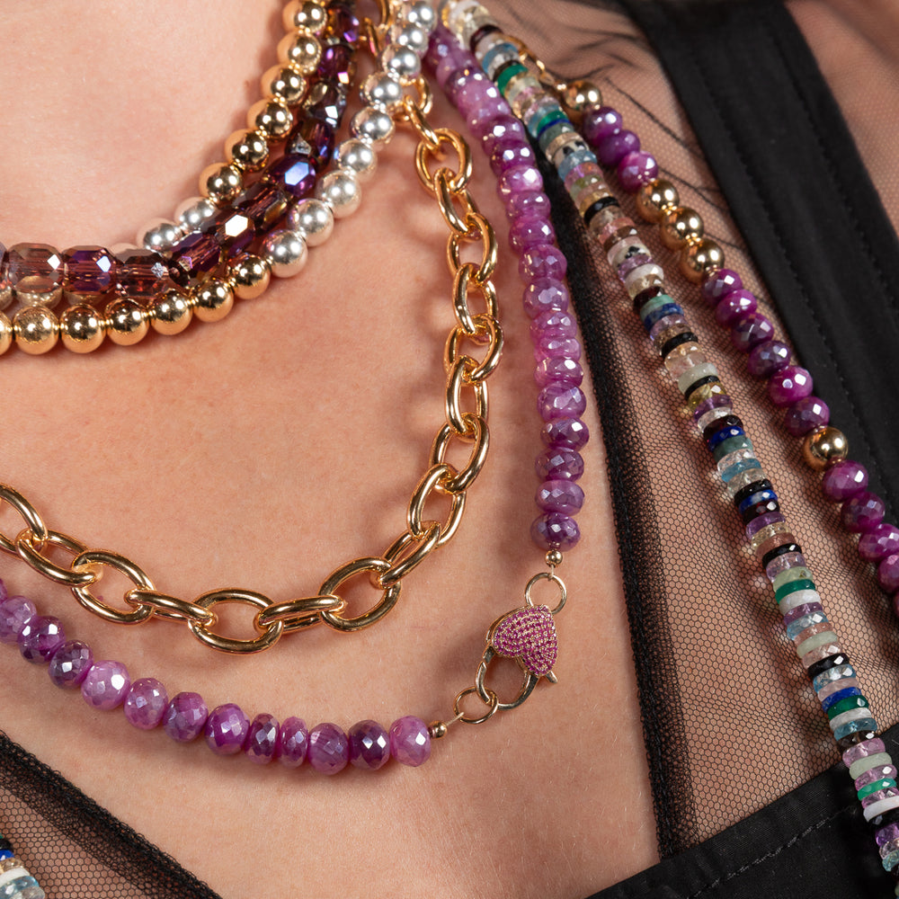 Chromatic Chaos Jumbo Gold Fill and Sterling Silver Bead Choker
